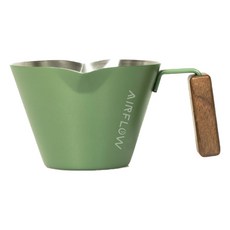 AIRFLOW 不銹鋼雙口濃縮杯 附雙刻度線 實木把手 S-100, 墨綠-100ml, 1個