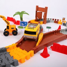 raumsang 重型機械玩具幼兒男孩兒童汽車軌道軌道車迷你車玩具套組, 重型設備組