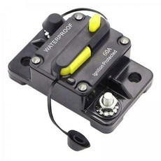 shangren 2x30-300 AMP 차단기 IP67 방수 12V-48V 수동 리셋 퓨즈 60A, 검정, ABS, 1개