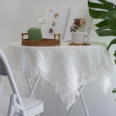 식탁 원형보 인테리어보 헤링본 장식보 식탁보 사각 협탁, 헤링본 화이트_50x50