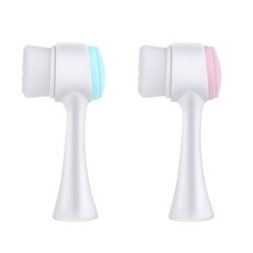 3D雙面洗臉刷 軟毛矽膠洗臉刷 雙面洗臉刷 矽膠洗臉刷 洗臉刷 潔面刷 洗面刷 洗臉器 卸妝刷 軟毛刷, 1個, 不適用