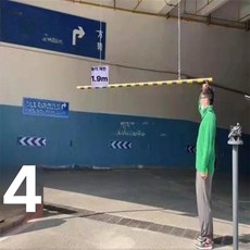 STAY 높이제한봉 주의판 스틸 높이제한 제한높이, 3m 38mm 직경 옐로우블랙