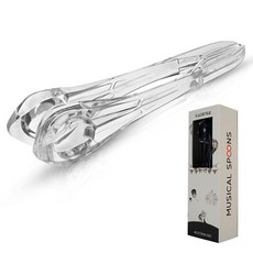 Kadence 뮤지컬 스푼 - 핸드 타악기 폴리카보네이트로 만든 뉴에이지 크리스탈 클리어 디자인 (22.9cm(9인치))