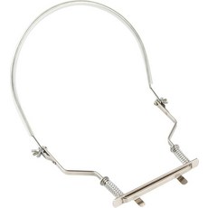 Hohner Harmonica Holder HH01 10홀 프로페셔널 하모니카 홀더 넥 긁힘 방지 조절 가능한 하모니카 넥 브레이스 핸즈프리 및 줄리엣 음악 노트 스티커, 2-실버