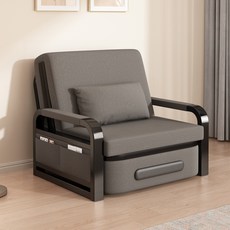 남쪽나무 접이식 소파베드 리클라이너 소파겸용침대 1/2/3인용 쇼파베드 쿠션포함, 검은 프레임+진한 검정색, 0.82m