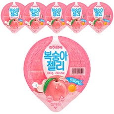 진주햄 천하장사 복숭아 젤리 100g 쁘띠첼 푸딩 컵젤리, 8개