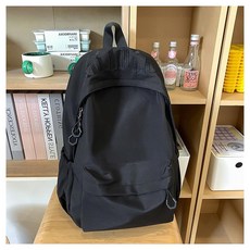 黑色書包初中女生簡約高顏值ins風雙肩包女潮流大學生運動揹包潮, 黑色:標準, 1個