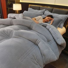 Fowod 두꺼운 보온 겨울이불 우유양털 극세사 이불