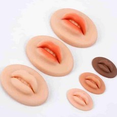 실리콘 젤리 입술 반영구연습 5P 고무판 입체 타투, 5개 한세트/딥 스킨색