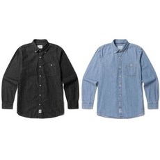 올젠 OLZEN 남성 솔리드 캐주얼 데님 셔츠 ZOF1WC1302 502466