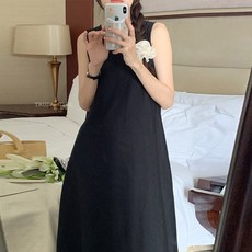 TRUDA GIRL 阿那亞晚風輕柔仿棉麻連身裙 無袖 渡假風 長裙 露背