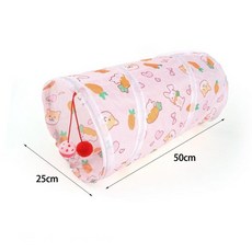 고양이 텐트 사각형 터널 접이식 휴대용 은신처 안전하고 컬러풀 위한 키튼 벨볼 강아지, 1개, 당근 이중 출구