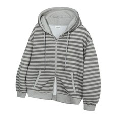 게인스보로 GAINSBORO 스트라이프 2WAY 시그니처 후드집업 그레이