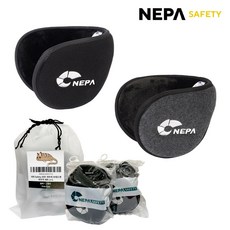 1+1 네파 Safety 플리스 귀마개 브래드캣 파우치형 방한용품 귀도리, 블랙+그레이, 1세트