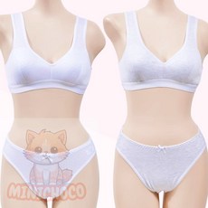 미니초코 주니어브라 매쉬도트 주니어 1단계 브라팬티세트