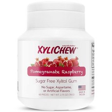 Xylichew 석류 라즈베리 자일리톨 츄잉껌 60개입 1통, Pomegranate Raspberry, 60 Count (Pack of 1), 78g, 5) 석류 라즈베리 - 60 Count (Pack of