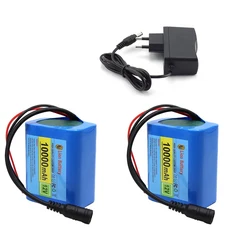 18650 리튬 배터리 팩 12V 10Ah 충전식 및 휴대용 전용 포함 오디오 증폭기 지원, [01] 2x battery - Charger