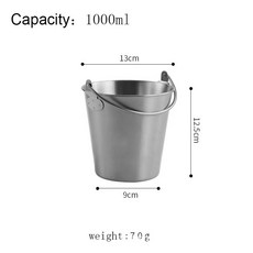 304不鏽鋼薯條籃 餐廳小吃桶 商用瀝油籃 炸籃 廚房炸網籃, Silvery, 1個