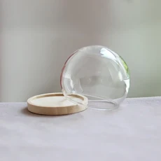 개방형 원형 유리 Cloche 글로브 디스플레이 돔 커버 병 영원한 나무 받침대가 있는 1/2X 20/25/30/35mm, 02 1pc, 10 NO1 40x30mm