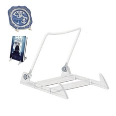 KINGDOM SOLUTIONS 1팩 나무 이젤 우드 브라운 - 플레이트 스탠드 - 예술 그림 접시 프레임 및 장식 디스플레이를 위한 튼튼한 책 스탠드, 아크릴 화이트