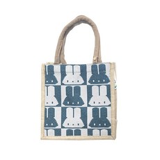 美樂美事 繽紛麻布附內裡手提袋 - 共6款《泡泡生活》, 1個, 深藍兔兔