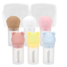 데일리라이크 젤리 베어&비숑 실리콘 약병 6P 세트, 1세트, 실리콘약병, 약병6p세트