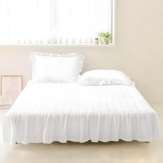 The Zari 荷葉褶邊裙款床罩, Milky White