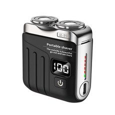 秒出【台灣公司現貨】迷你電動刮鬍刀 磁吸剃鬚刀 隨身刮鬍機 男士剃毛器, 1個, 升級頂配【商務黑】官方正品, 1