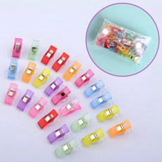 오후반가 플라스틱 칼라클립 10mm 집게 (+보관파우치), 일괄, 50개