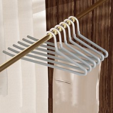 Z3JC 굵은 스테인리스 스틸 프리미엄 논슬립 코팅 바지걸이, 10개, 반대 방향 그레이