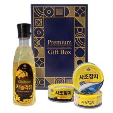 롯데 사조 프리미엄 4종 선물세트 명절 추석 설 답례품 카놀라유 참치 비상식량 반찬 집들이 선물, 1세트