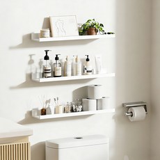 upsimples 모던 인테리어 무지주 벽선반 3개, 1단, 화이트