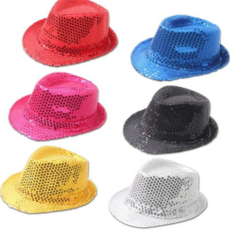 진행자모자 스팽글 반짝이 모자 할로윈 크리스마스 파티 행사용품, 블랙