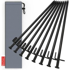 비푸르 12인치 텐트 스테이크 헤비 듀티 캠핑 단조 스틸 페그 깨지지 않고 유연하지 않으며 록키 플레이스 디저트 스노우필드와 초원블랙에서 구매 가능4개 공원 중 12개, 12in-8park