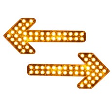 LED 화살 표시등 작업 방향 지시 안내 안전등 경고 살수차 차량 장착형 후방, E_600형 투명 24V 화살표등, 28mm, 1개