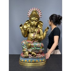 象神擺件 印度神像 宗教藝術品, 金, 1個