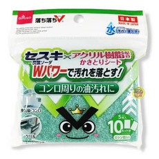 日本製造 DAISO 附著力強 廚房油汙清潔棉片 10片裝, 1個