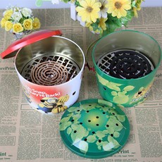 創意蚊香盤帶蓋防燙蚊香桶 戶外露營蚊香盒, 1個