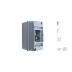 IP65 방수 배전 보호 박스 5방향 회로 차단기 딘 레일 ABS 투명 커버 실내외 벽 마운트, 단일 HT-2