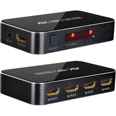 HDMI 스위치 4개 입력 1개 출력 4K60Hz 선택기 리모컨 지원 HDCP 2.2 HDR 10+ 돌비 비전애트모스 18Gbps CEC 애플 TV 게임 PC PS45 프로 X