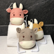 카우 휴지걸이 양말인형 교구 바느질 공예재료, 핑크, 1개