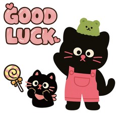 위드코코 DIY 캐리어 꾸미기 리무버블 방수 스티커 거울 유리 창문 벽 욕실 타일 부착, 1개, 굿럭고양이