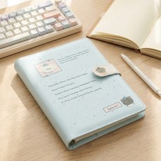 A5 포토카드 바인더 6공 속지 40장 스트랩 잠금 포카 앨범, 40매, B. 블루