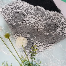 dklace 블랙레이스모음 / 스판레이스 5-73221 폭 23cm 자가드, 화이트, 5개