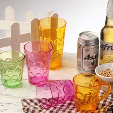 손잡이 음료수컵 플라스틱 음료수잔 카페 양치컵 물컵 쥬스컵