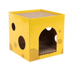 고양이 2단 올인원 30cm 치즈 숨숨집 스크래쳐 하우스 캣하우스 고양이숨숨하우스 고양이집 lan+584de