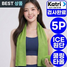 아엘론 시원한 아이스 스포츠 쿨 타올 건식, 5세트, 아딕그린