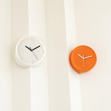 노르텐 원형 코너 모서리 인테리어 벽시계, 화이트(양각)