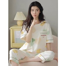 夏季棉質短袖七分褲睡衣女大碼加肥加大胖mm可外穿春夏家居服套裝