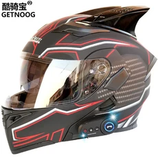 Jiekai 오토바이 풀 헬멧 듀얼 렌즈 블루투스 모토 크로스 안전 DOT 인증 Casco Moto, 04 XXL, 07 A12